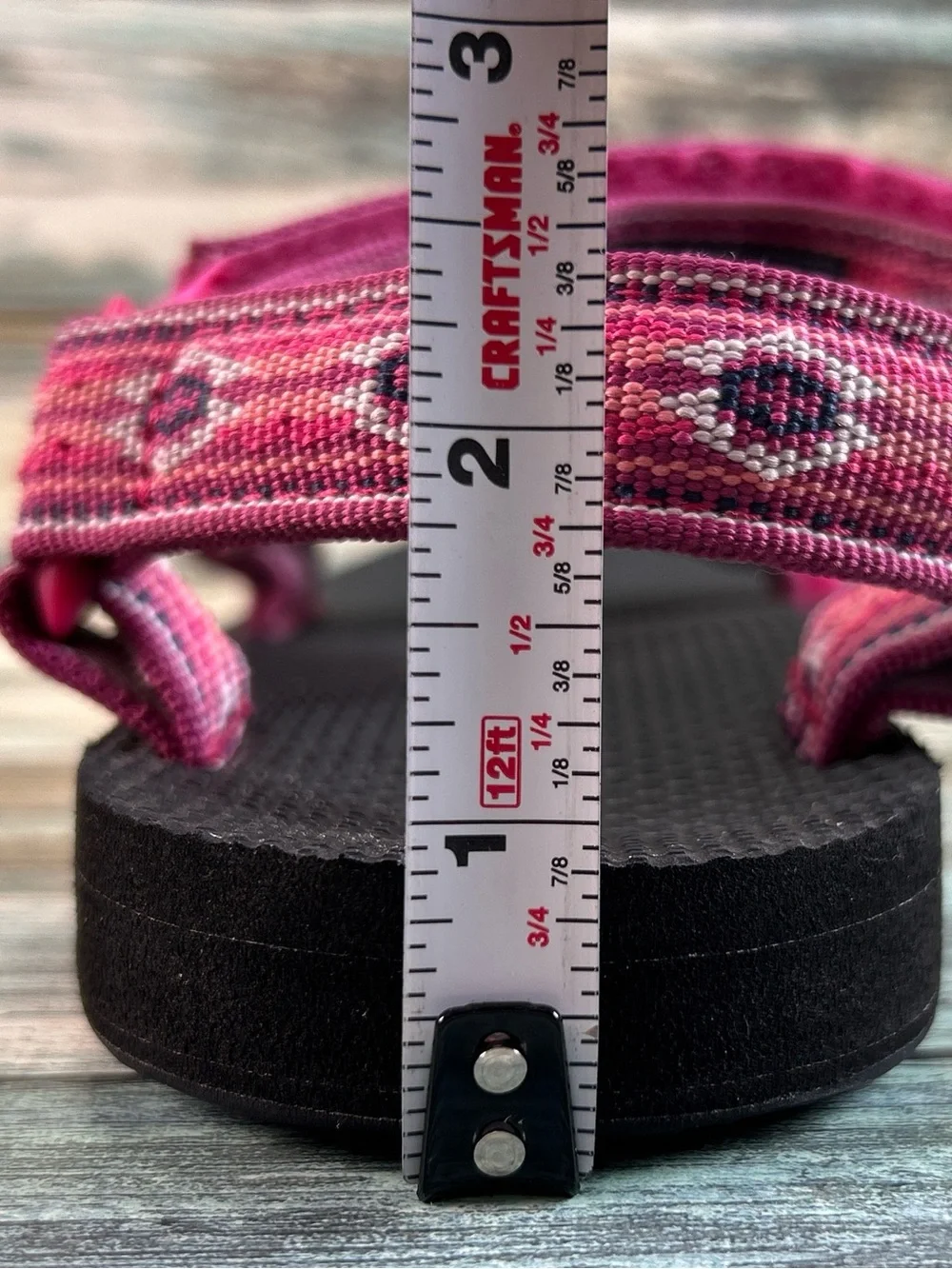 Teva Original Universal Strappy Sandals Womens 7 Pink Nylon Adjustable Straps